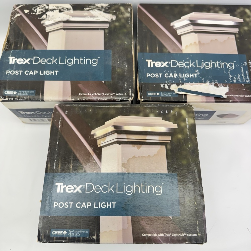 3 x NEW Trex Deck Lighting 4x4 Post Cap Light LED Sealed Box Damage